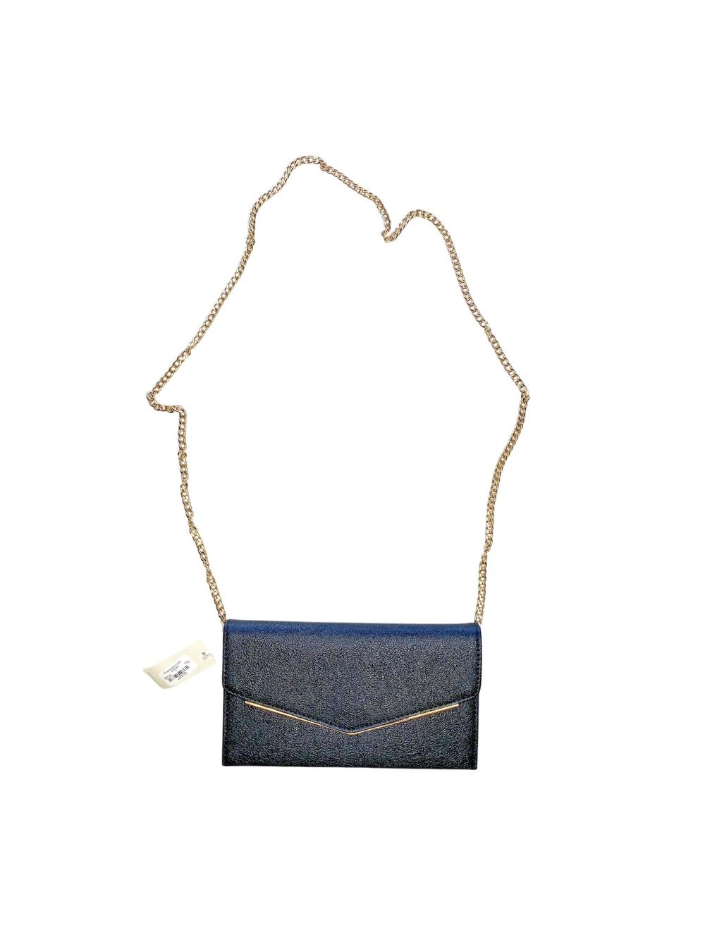 Francescas Pocketbook NEW Black & Gold Henrietta Envelope Clutch Purse Handbag